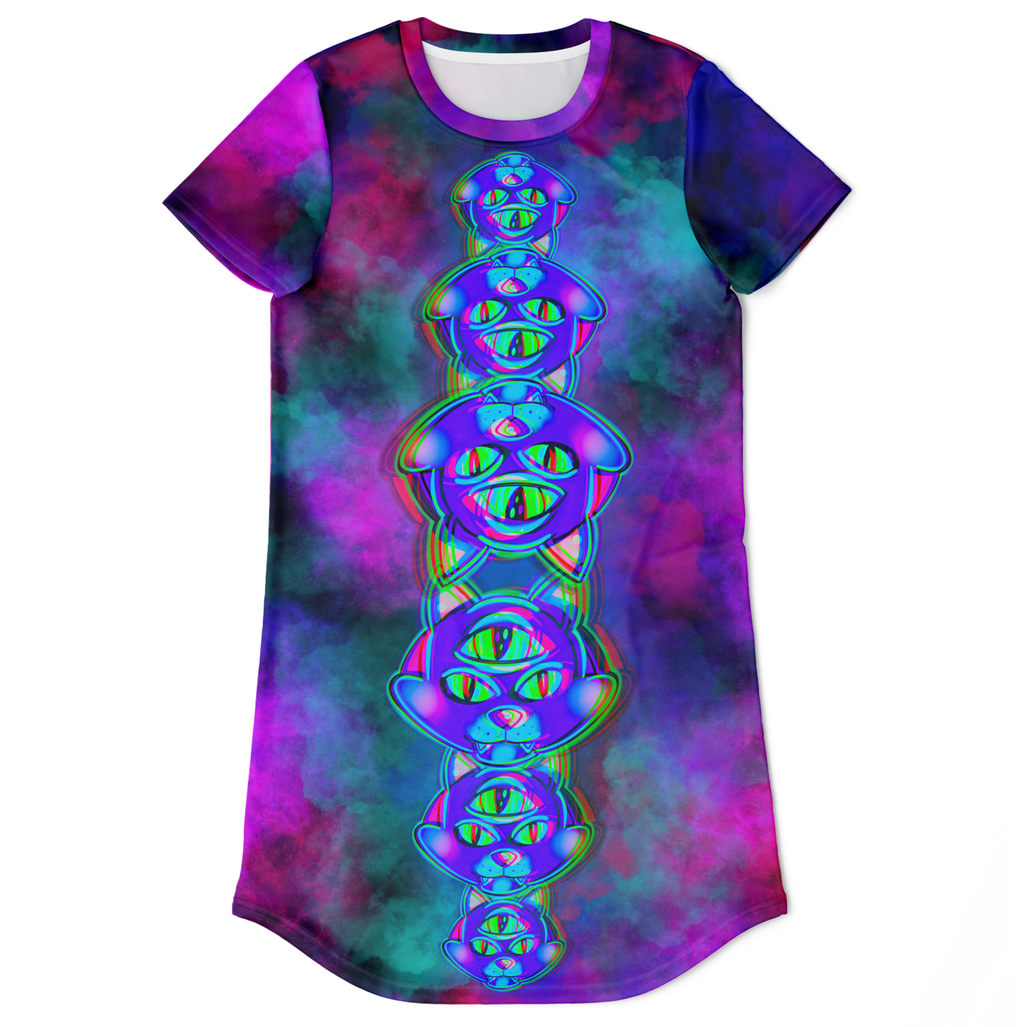 Cosmic Cat Tank T-shirt Dress