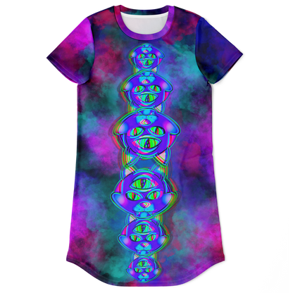 Cosmic Cat Tank T-shirt Dress